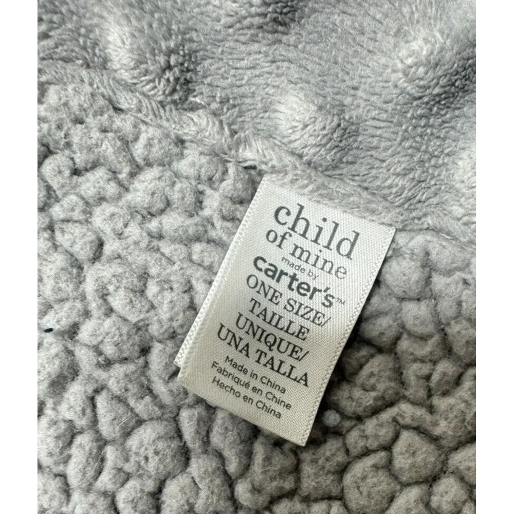 Carters Child Of Mine Grey Blue White Striped Puppy Dog Truck Baby Blanket plush